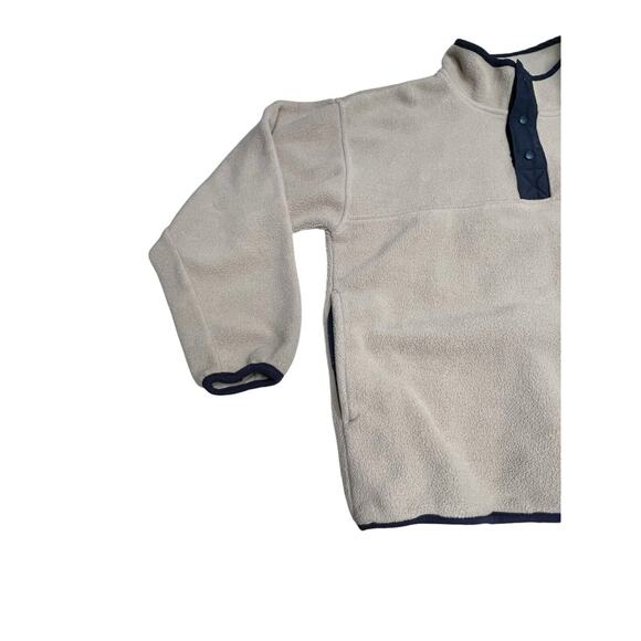 Vtg Against The Elements Tan Blue T Snap Pullover Fleece Jacket Pockets Sz M - Picture 2 of 8
